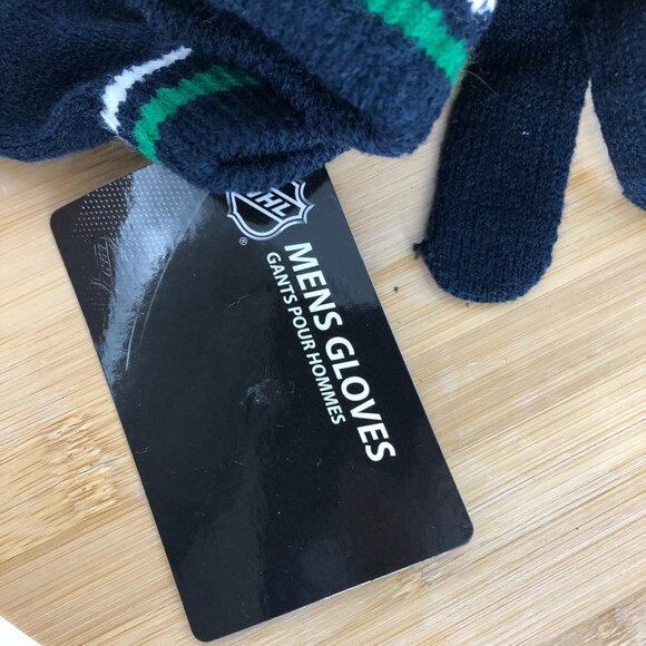 BNWT Men's NHL Official Canucks Navy Knit Gloves w/Canucks Logo Embroidery OS - Picture 4 of 8